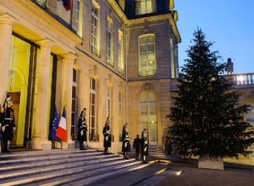 Un sapin de Noël arrivé en péniche